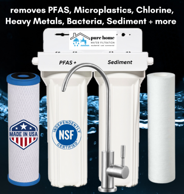 PureHome  Max PFAS  Standard Under Sink 2 stage Water Filter System with PFAS and Sediment Filters